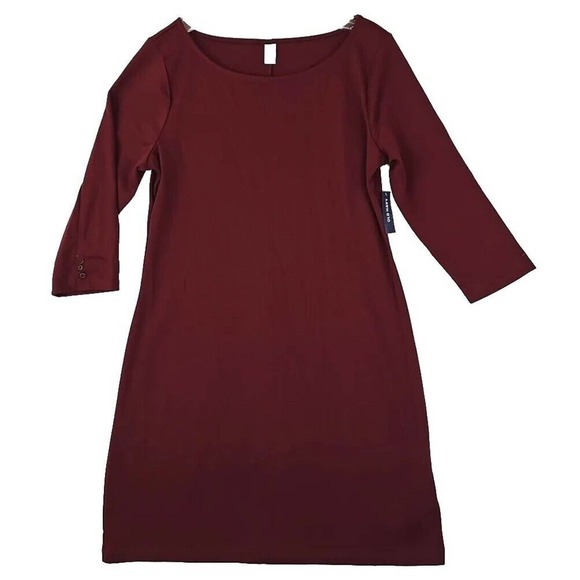 Old Navy ~Woman Size L~ Dark Burgundy Stretchy 3/4 Sleeve Dress Pullover NWT. - Picture 4 of 12